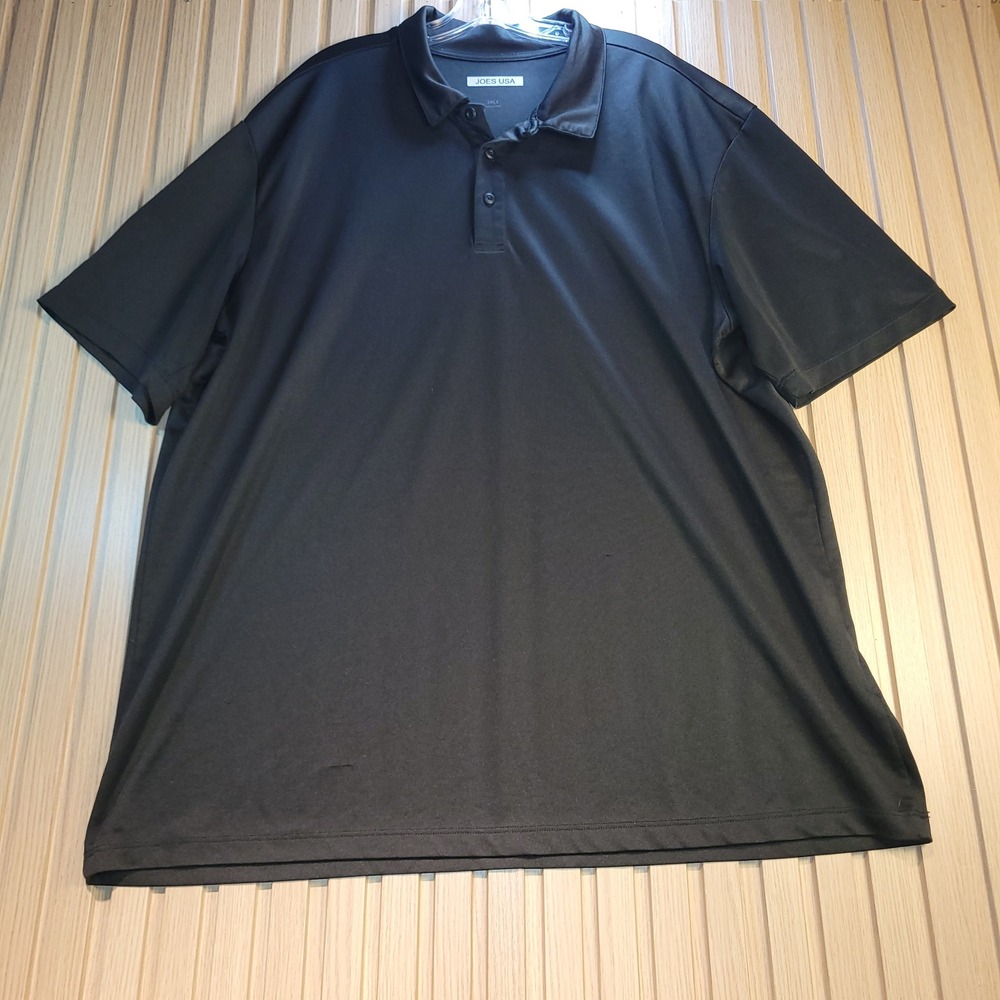 Joes USA Mens 3XLT Black Short Sleeve Performance Polo Shirt Big Tall 100% Poly